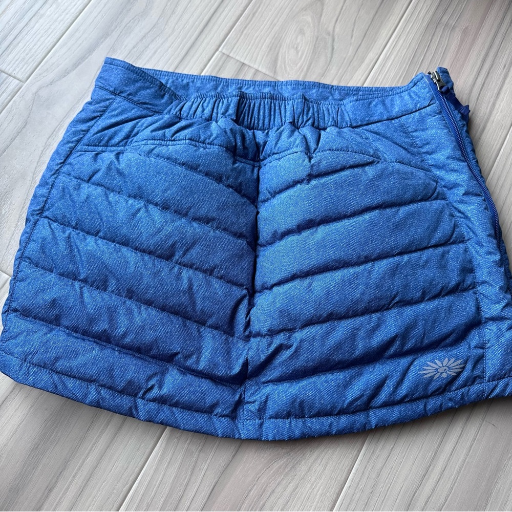 Blue Quilted Mini Skirt - Picture 2 of 6